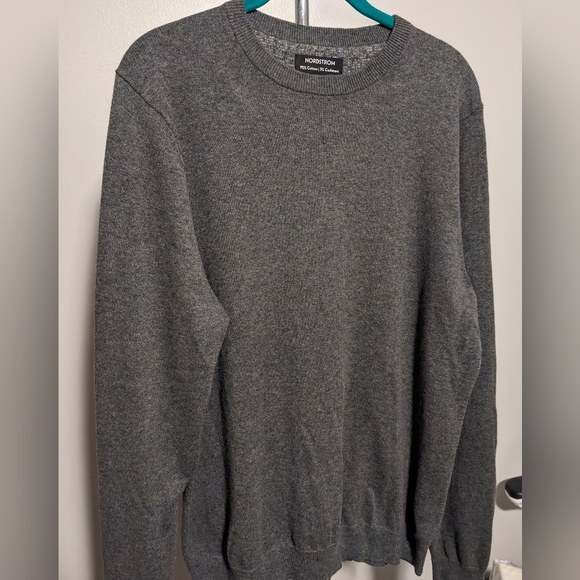Nordstrom, Men's Cashmere sweater, Medium, charcoal gray - Picture 6 of 8
